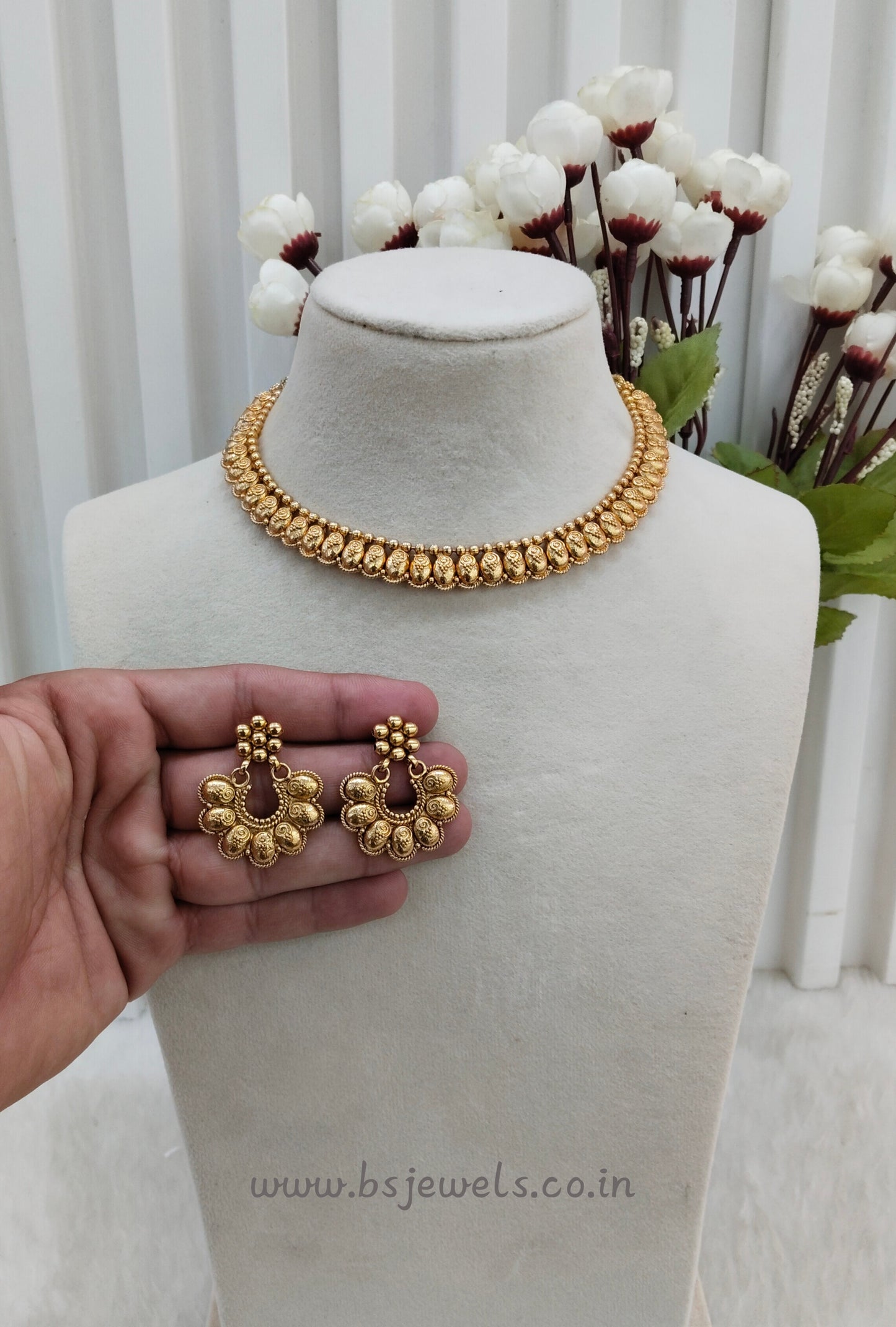 Gold Polki Necklace Jewellery Kuwar Set