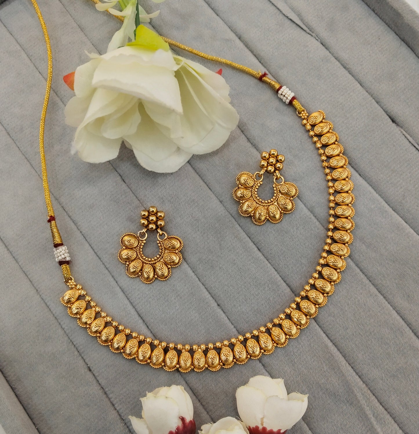 Gold Polki Necklace Jewellery Kuwar Set