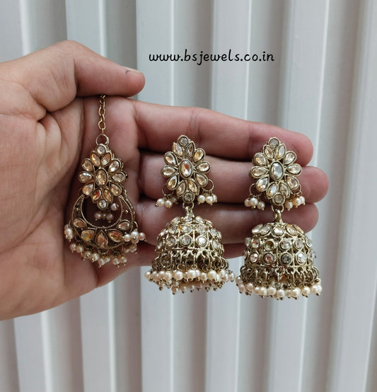 Antique Gold Bollywood Rcb Earrings