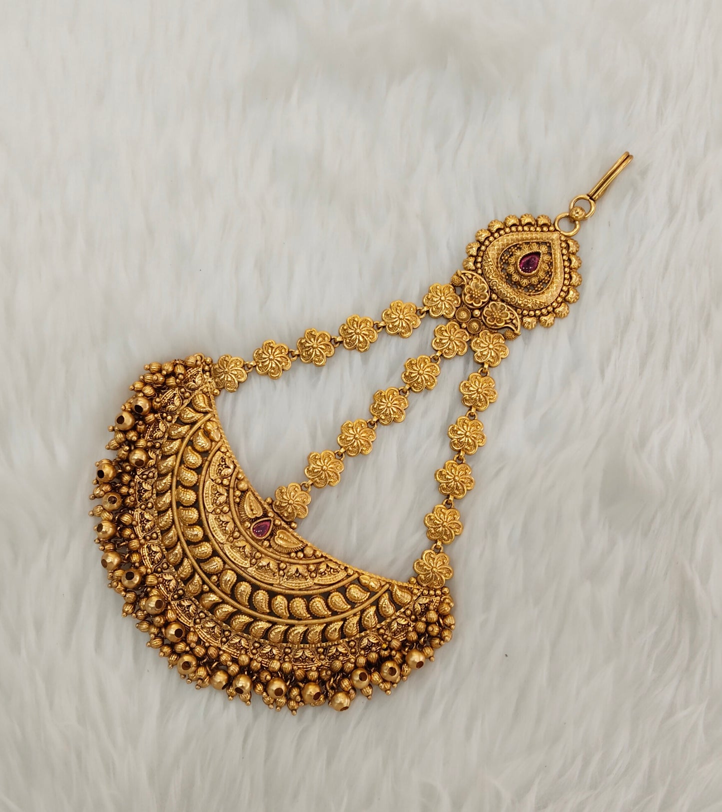 Gold Jhumar Headpassa Bridal Passa/Pakistani side Headpiece