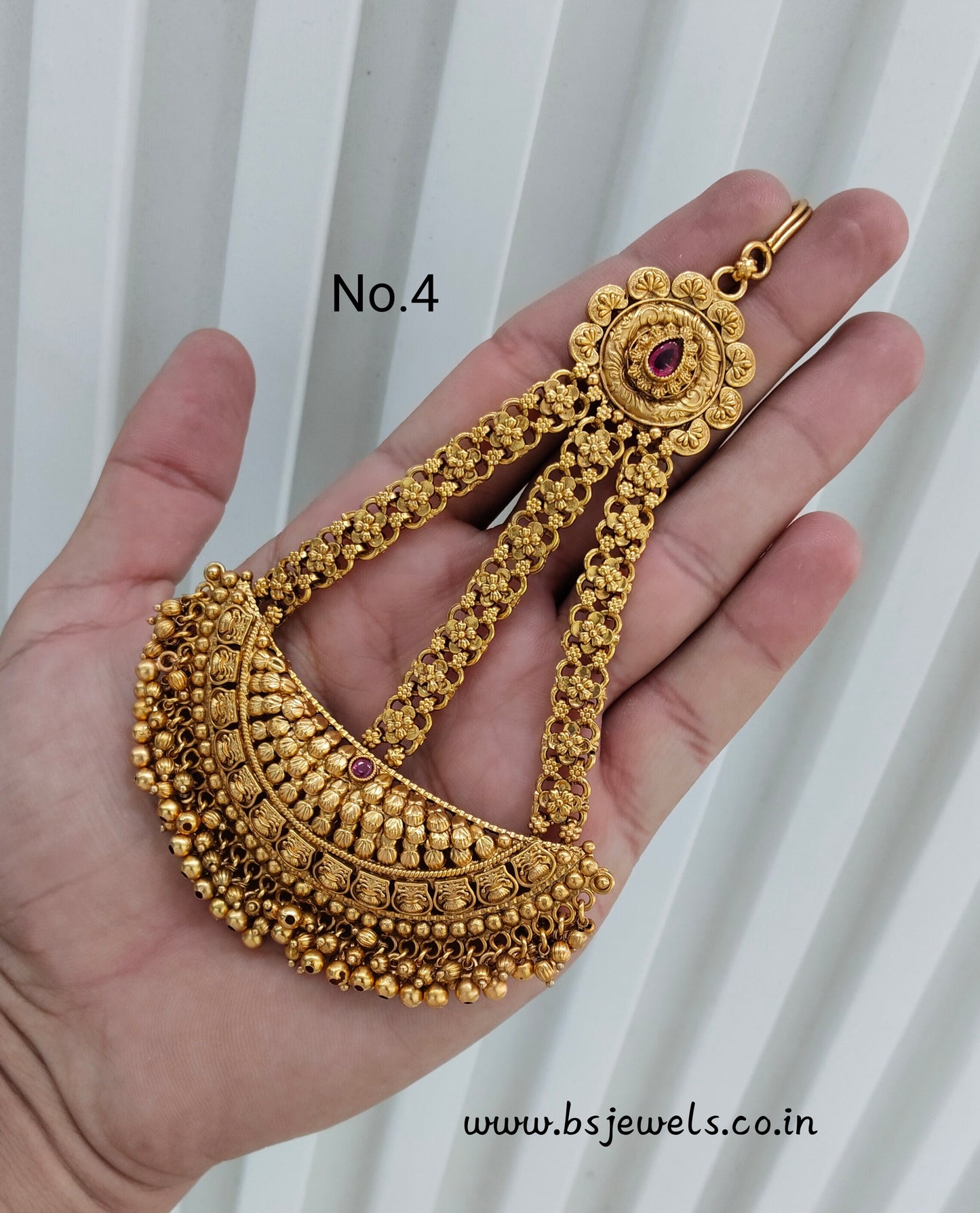 Gold Jhumar Headpassa Bridal Passa/Pakistani side Headpiece