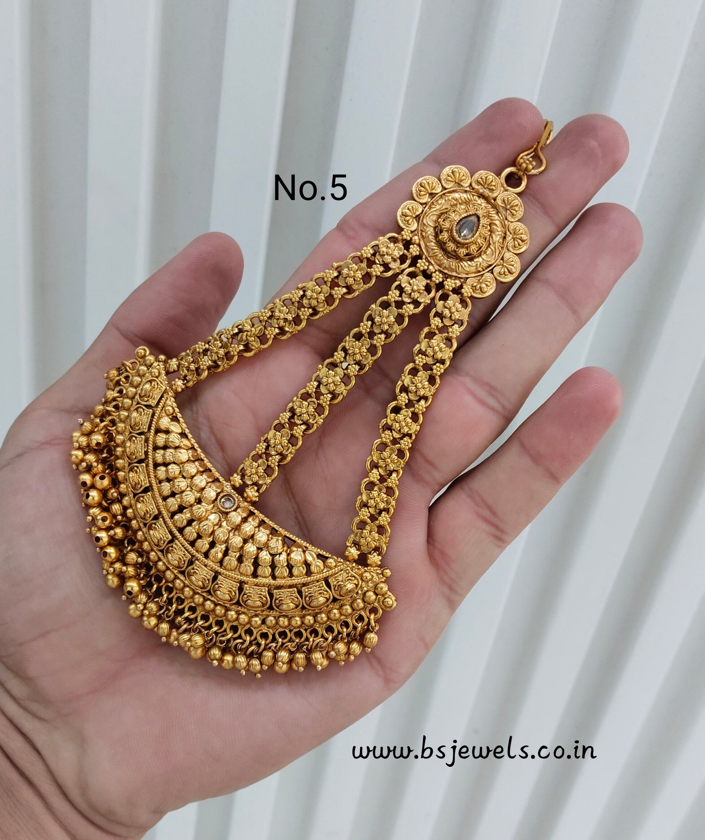 Gold Jhumar Headpassa Bridal Passa/Pakistani side Headpiece