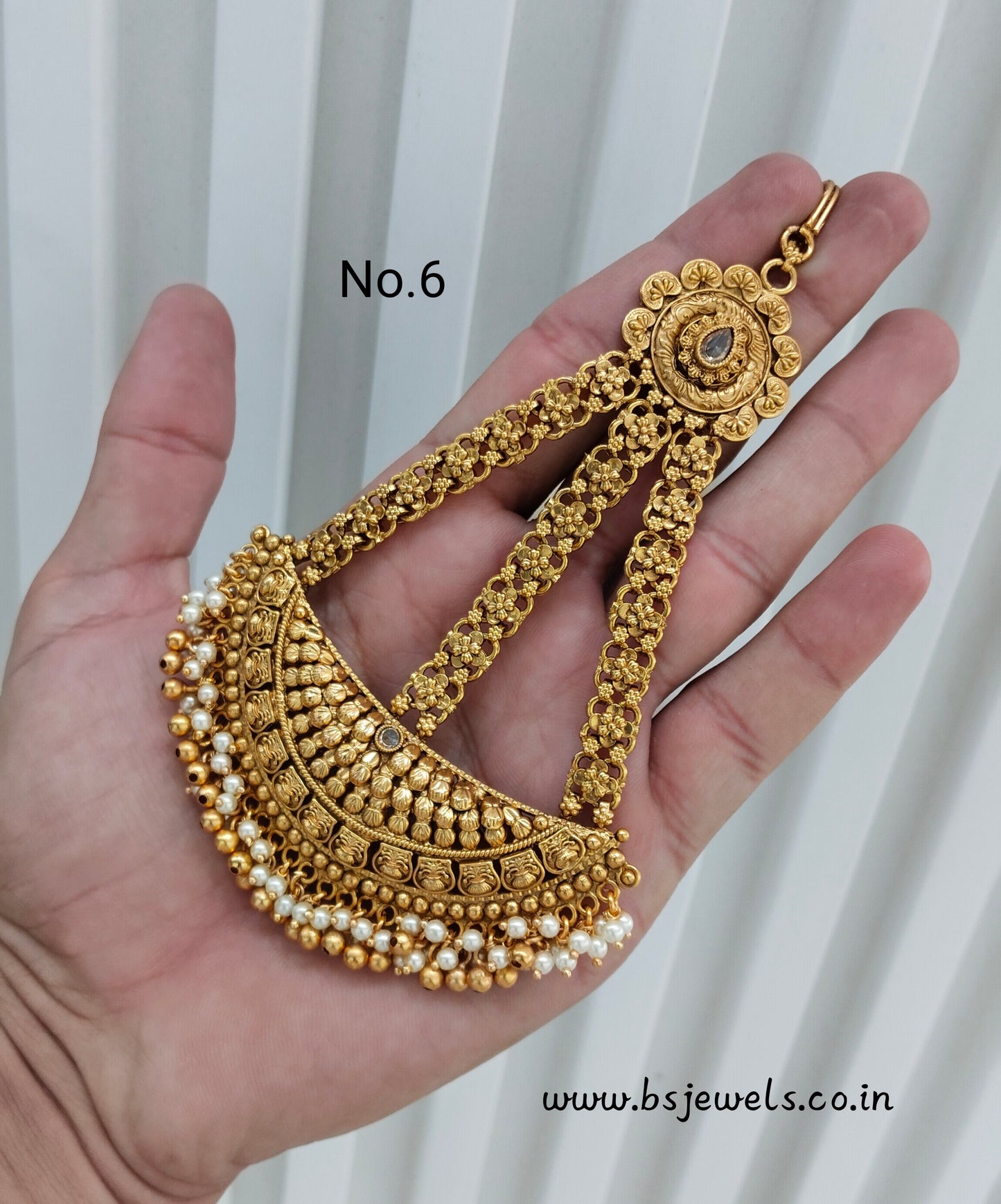Gold Jhumar Headpassa Bridal Passa/Pakistani side Headpiece