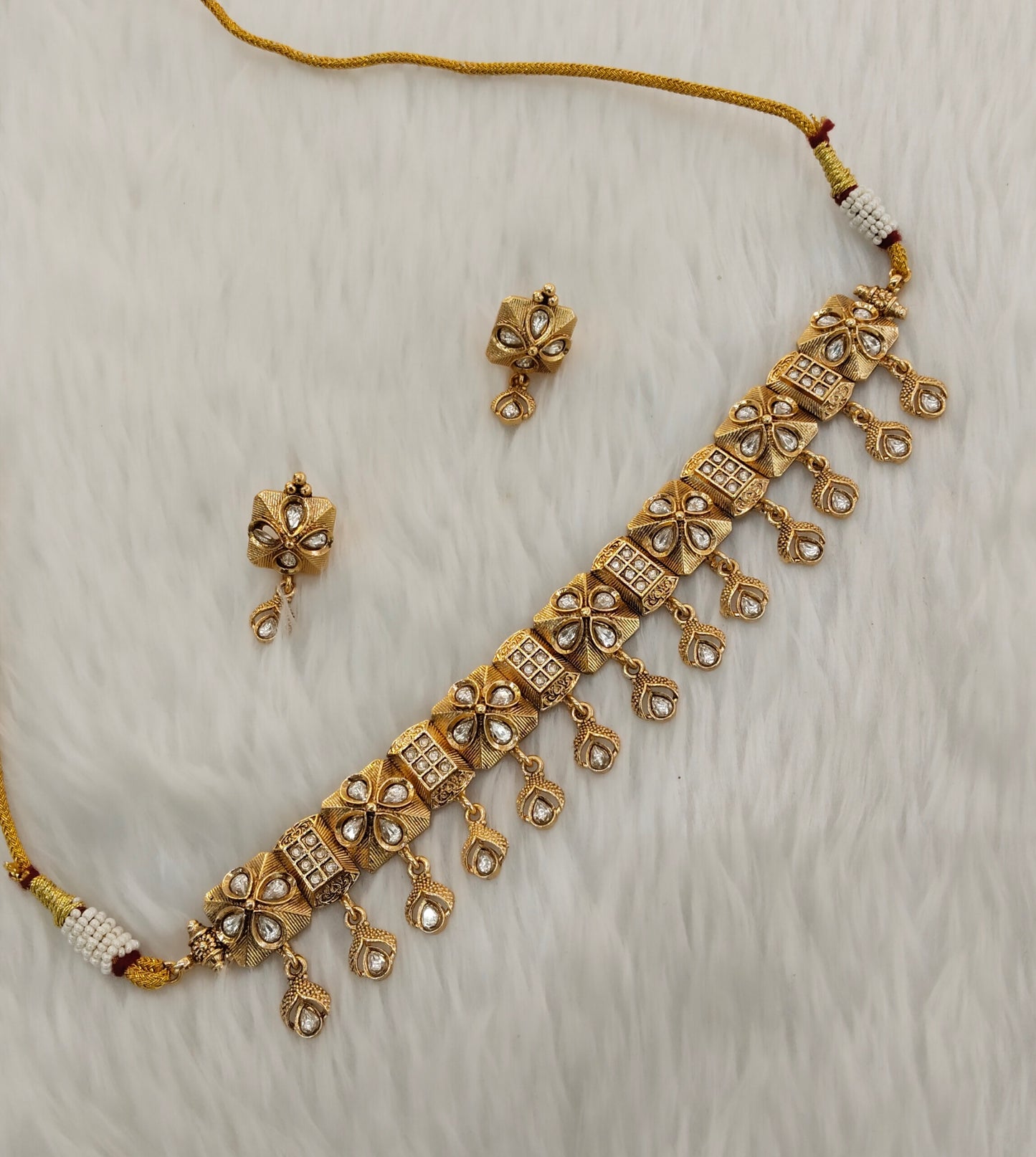 Gold Polki Choker Jewellery Romeo Set