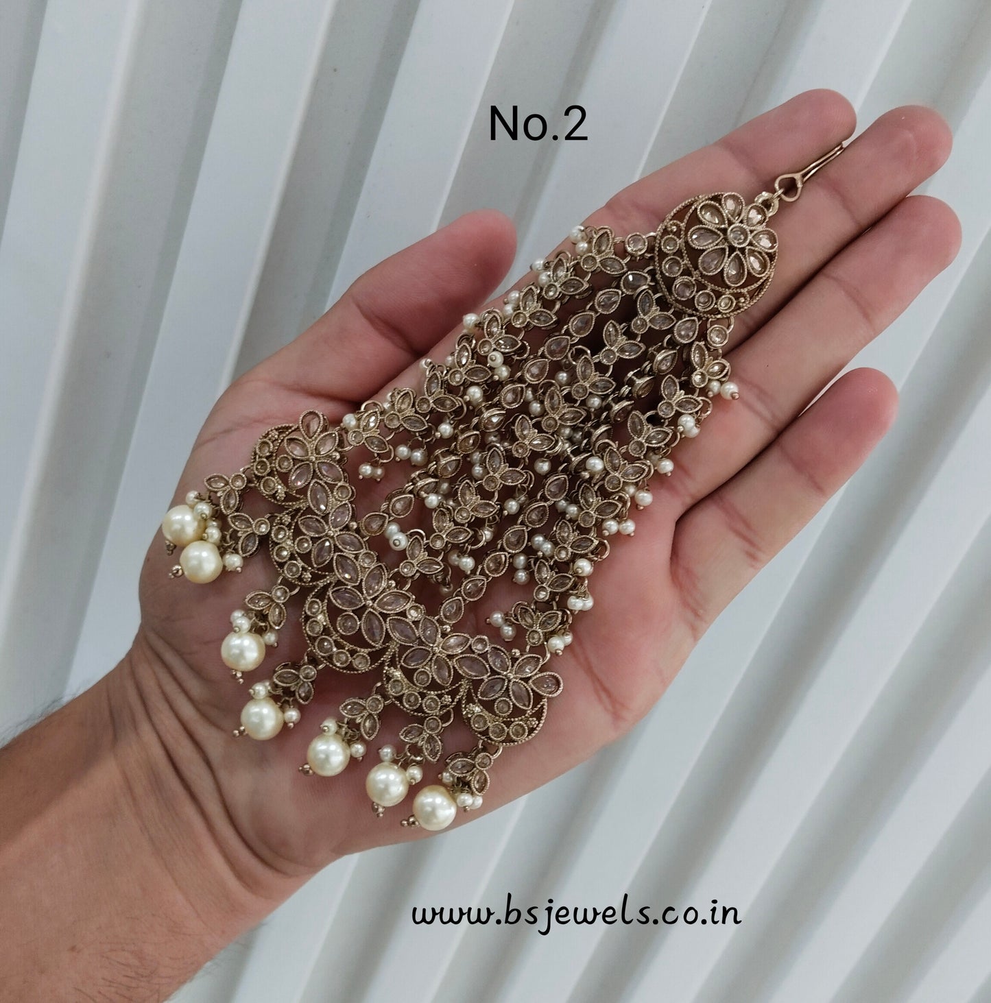 Antique Gold Jhumar Headpassa Pakistani side Headpiece