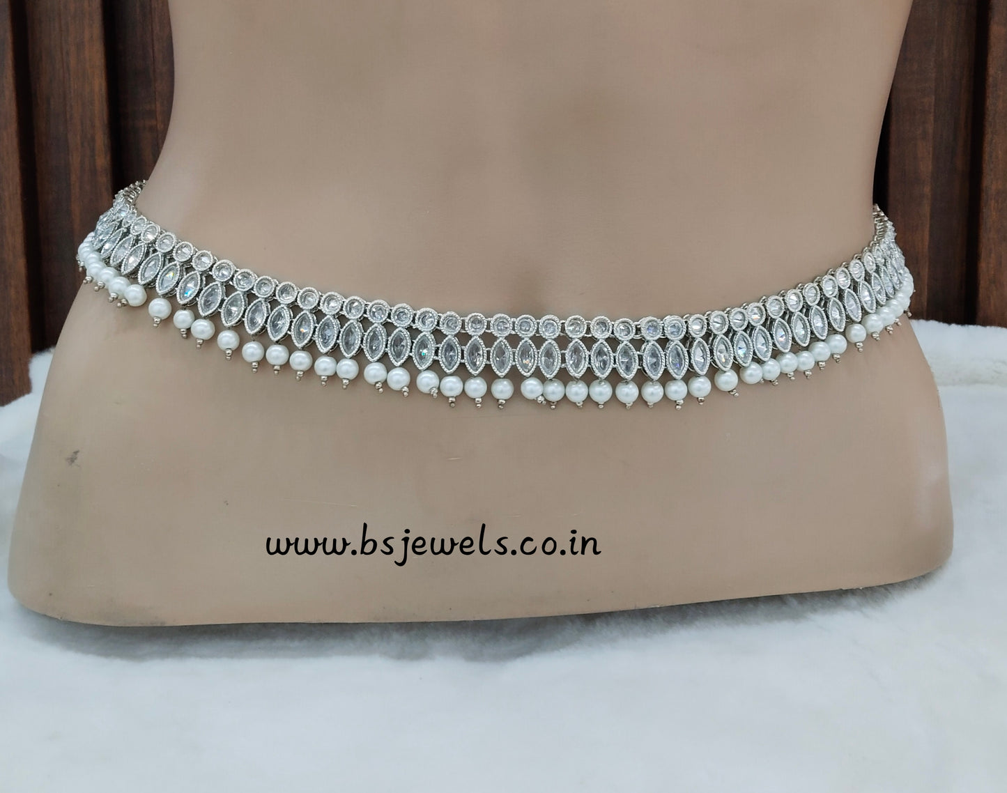 Silver White Belly Chain kamarbelt Saree Chain