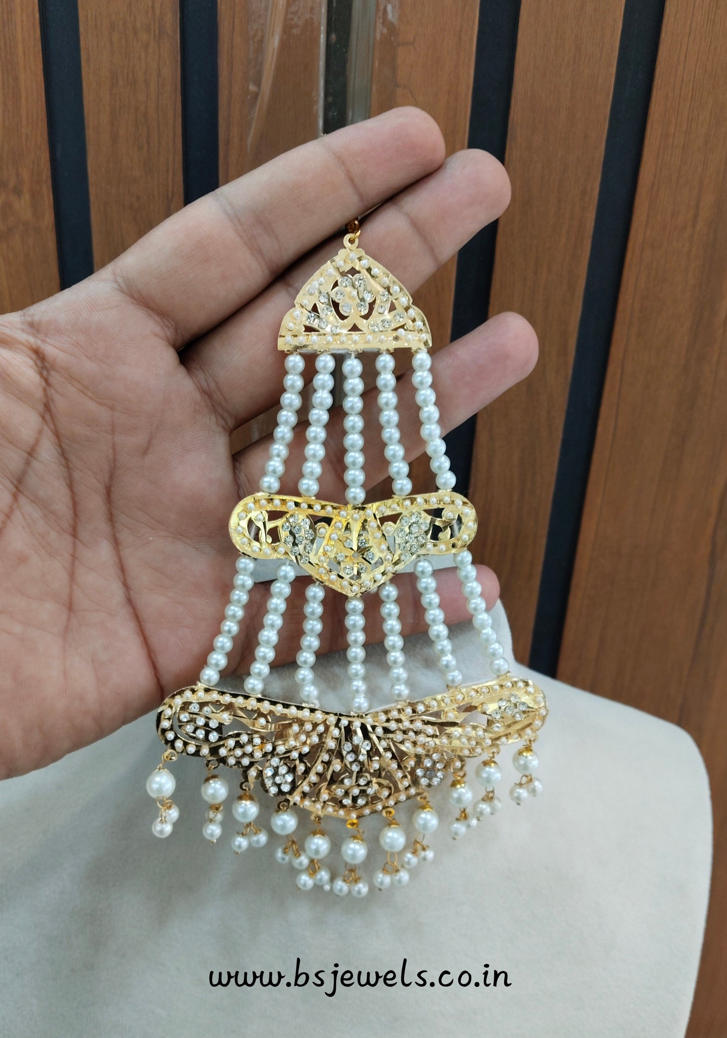 White Jadau Pakistani Jhumar Jewellery Fine Set