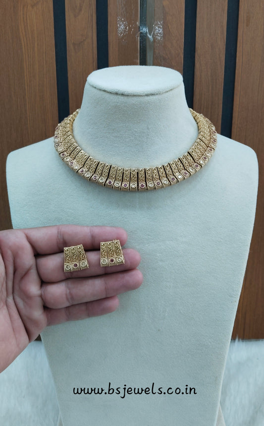 Ruby Gold Polki Necklace Jewellery Pawan Set