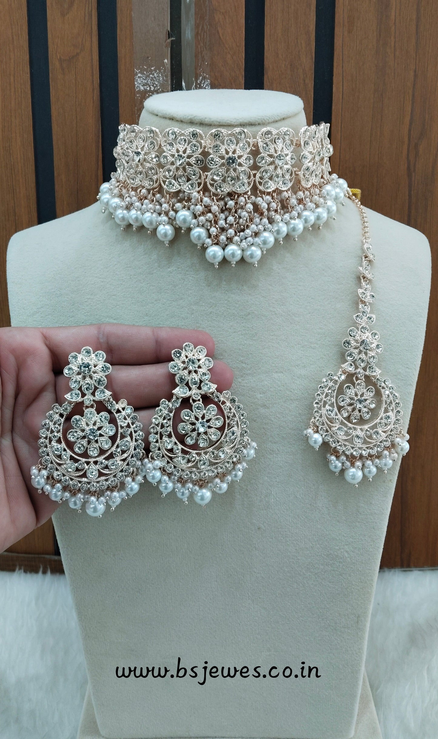 Rose Gold Choker Jewellery Sejal Set
