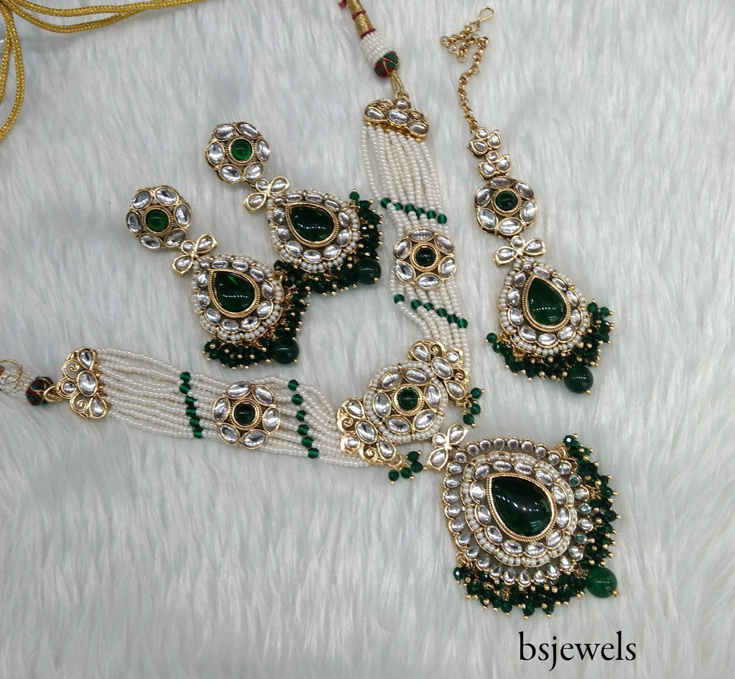 Green Kundan Choker Jewellery balwinder Set