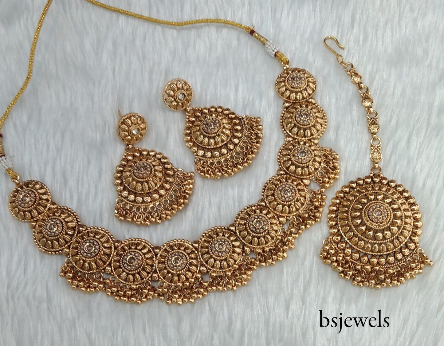 Gold Polki Necklace Jewellery Kiran Set