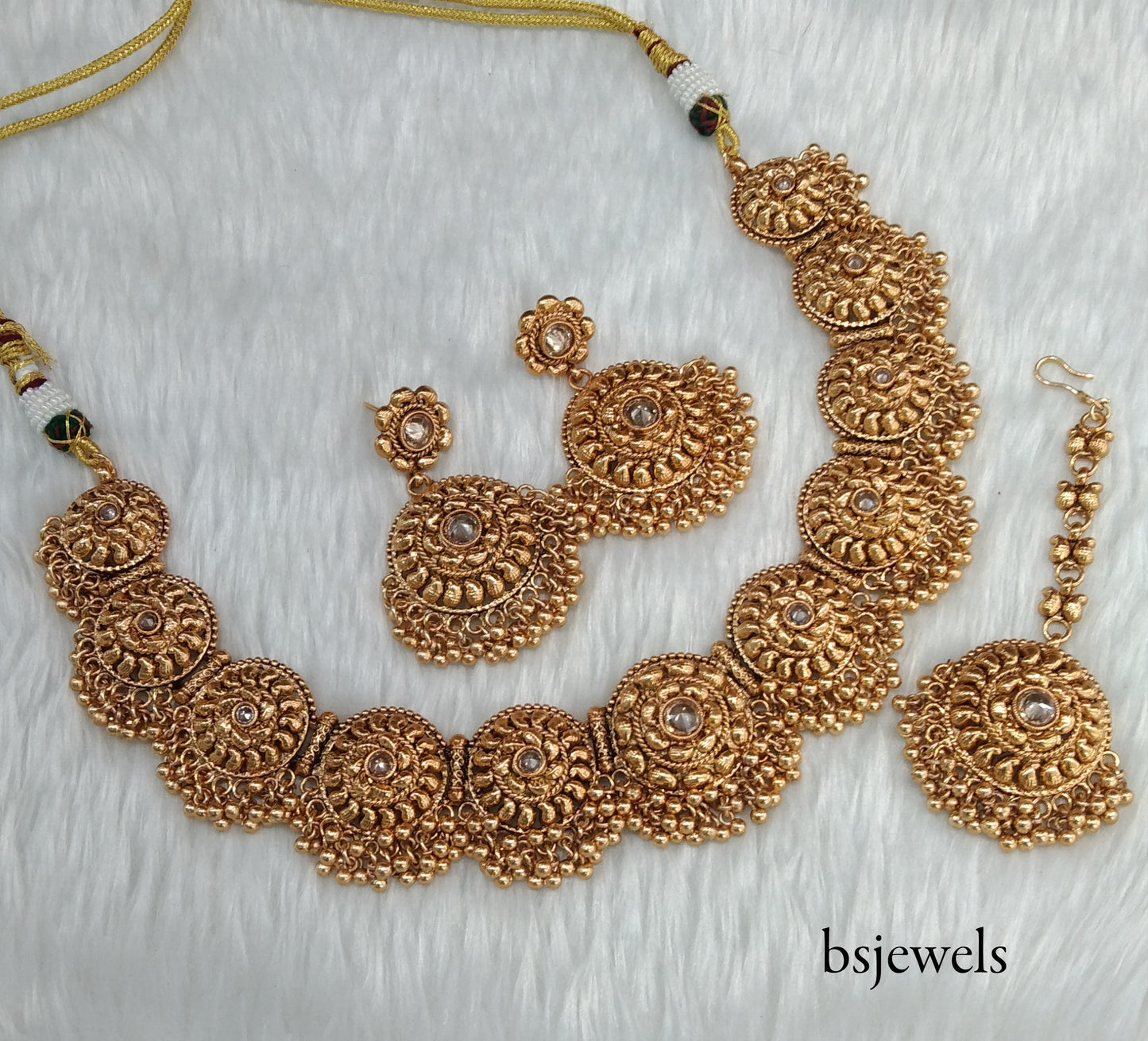 Gold Polki Necklace Jewellery Kiran Set