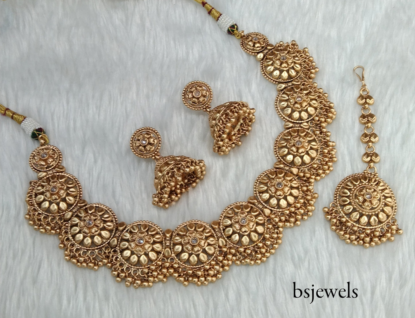 Gold Polki Necklace Jewellery Kiran Set