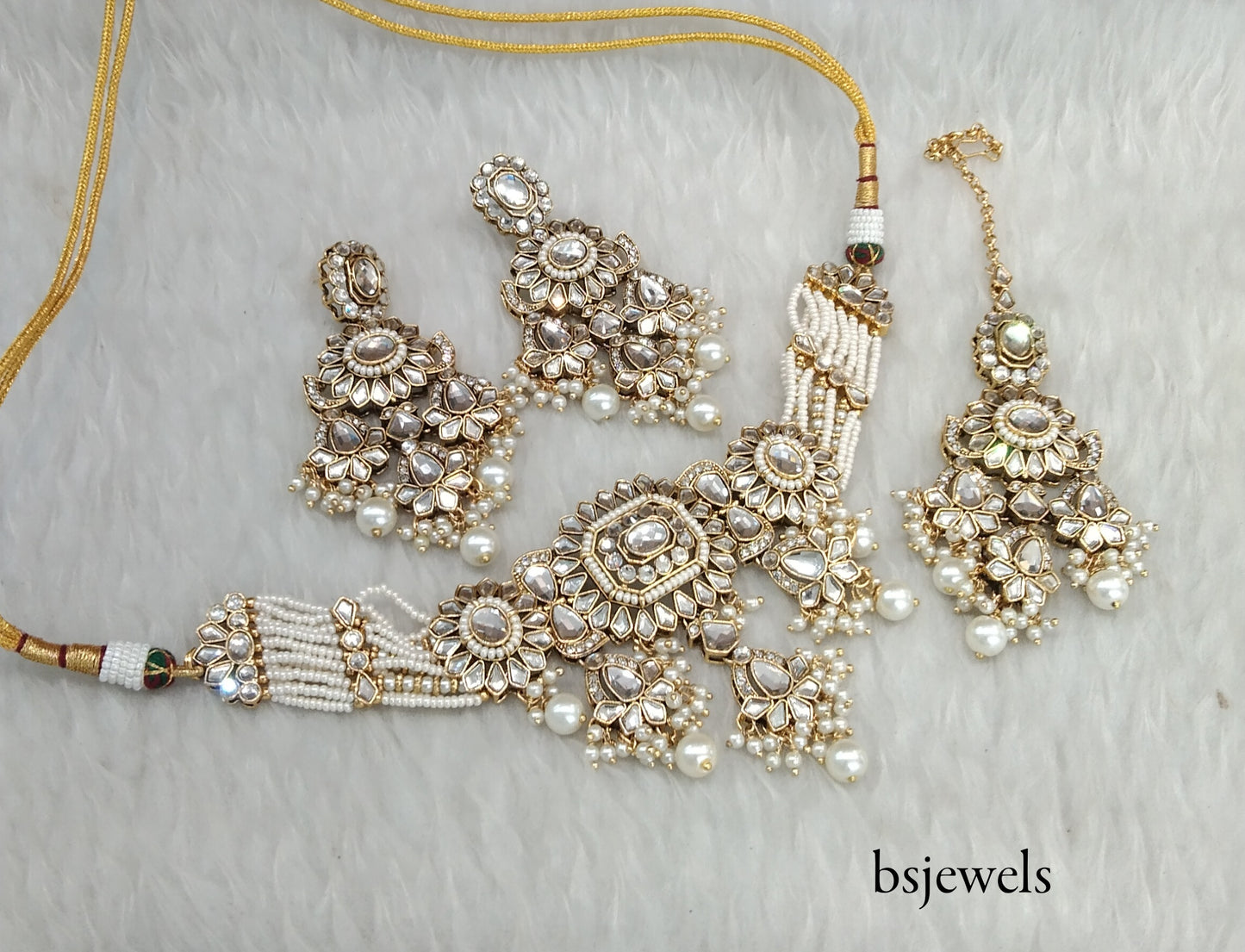 White Gold Kundan Choker Jewellery Lovely Sets