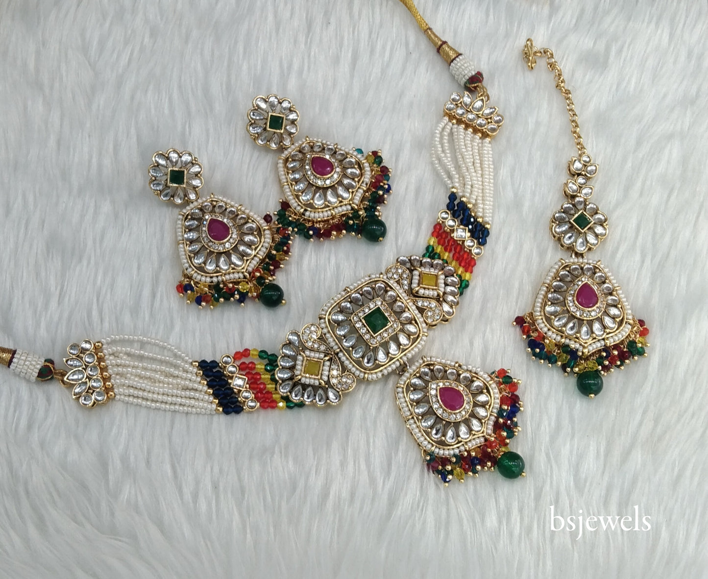 Multi Color Kundan Choker Jewellery Reetu Sets