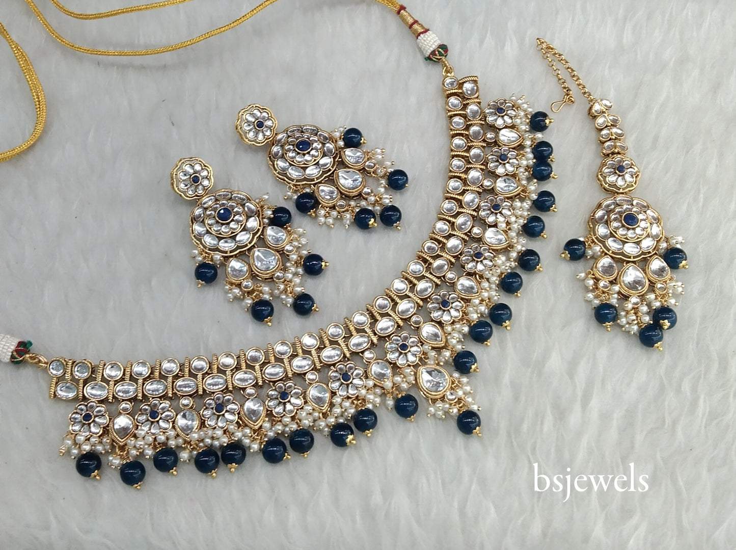 Blue Kundan Necklace Simran sets