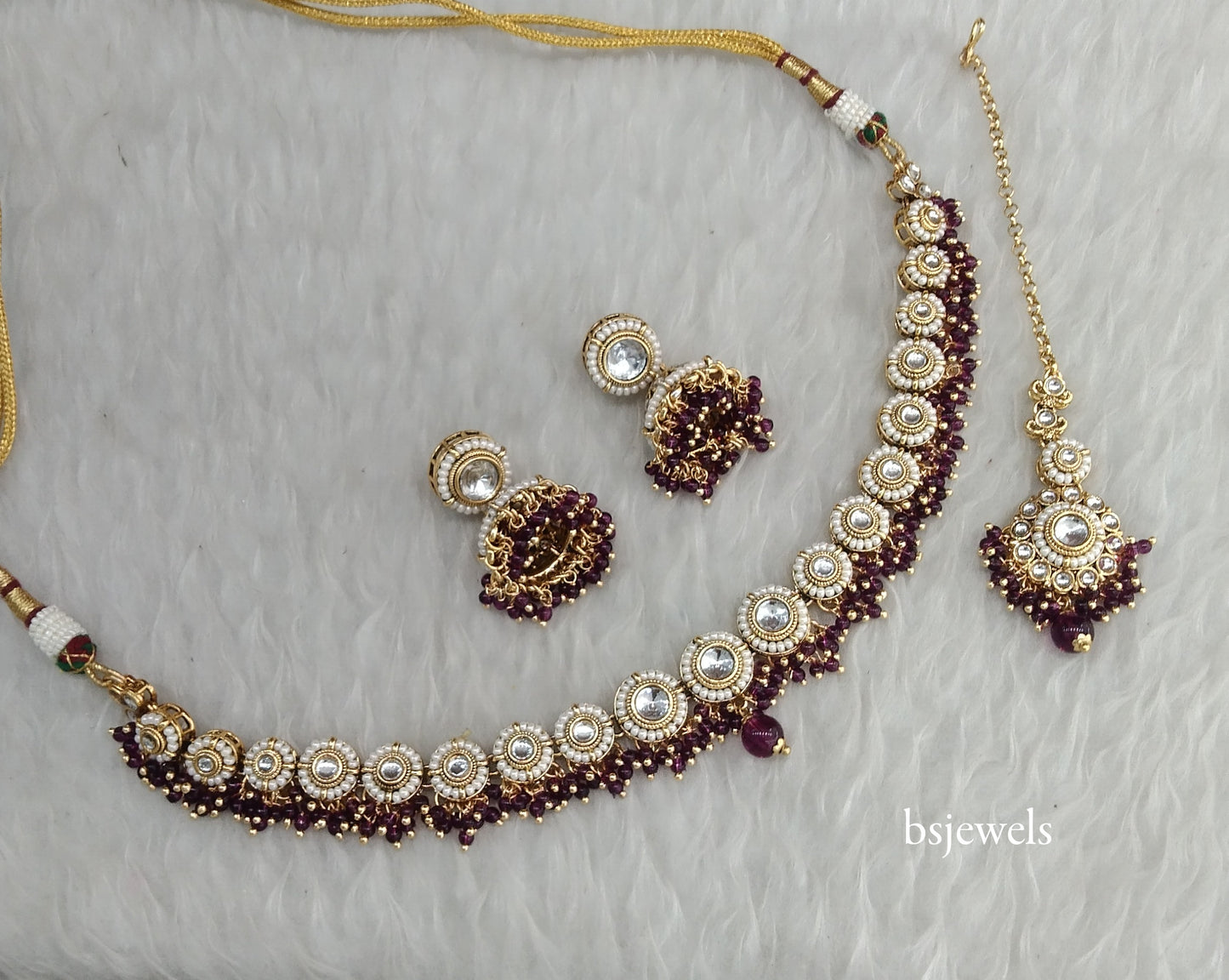 Purple Kundan Necklace Ruhi sets