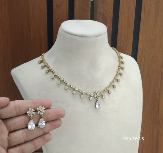 Antique American Diamond Ad Eliza Necklace Set