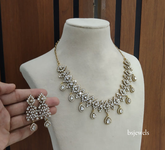 Antique American Diamond Ad Simrit Necklace Set