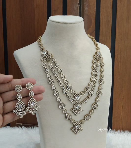 Antique American Diamond Ad Noor Necklace Set