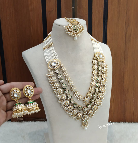 Gold White Kundan Necklace Sunita sets