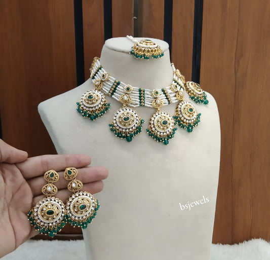 Rama Green Kundan Necklace Sunita sets