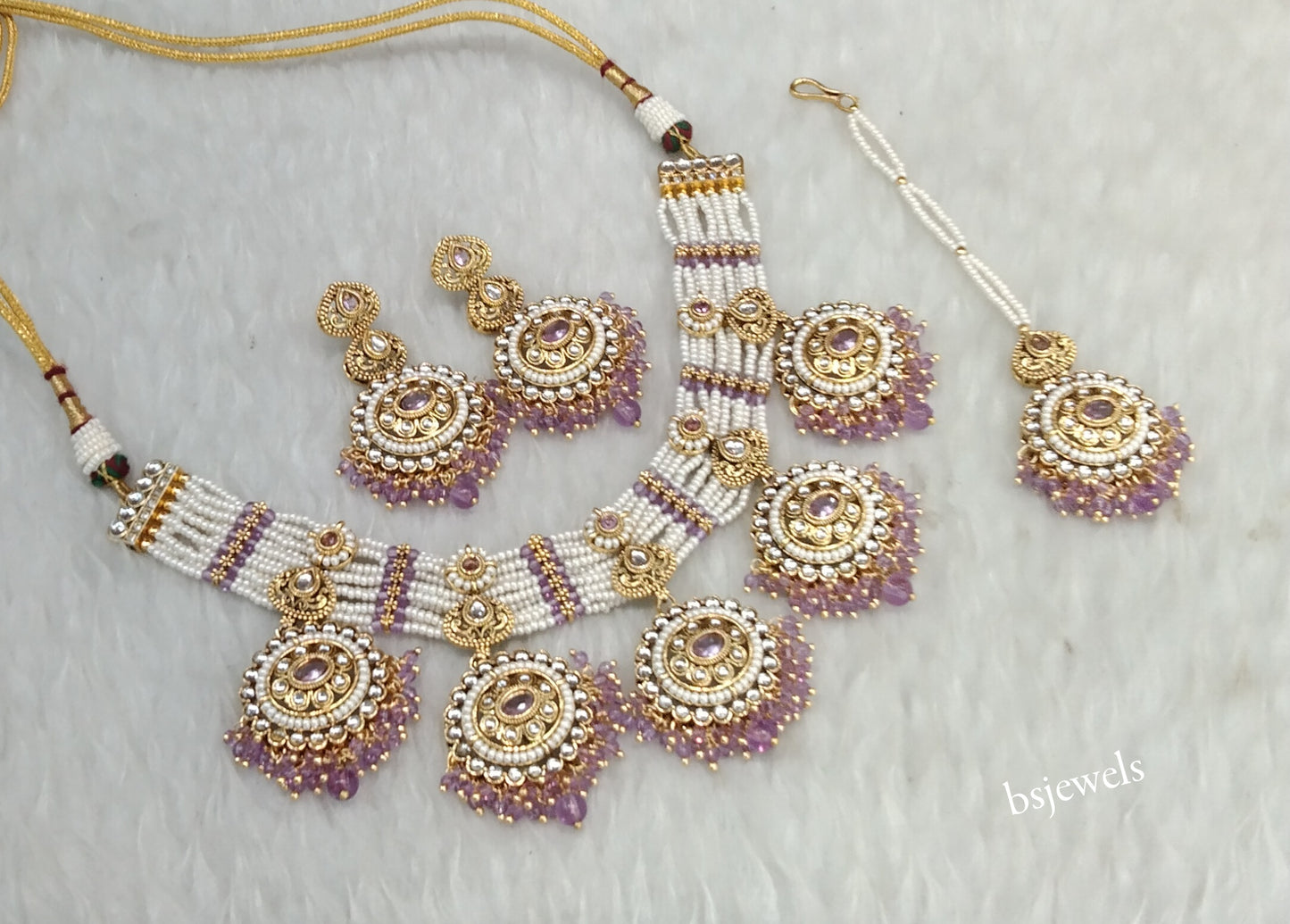 Purple Kundan Necklace Sunita sets