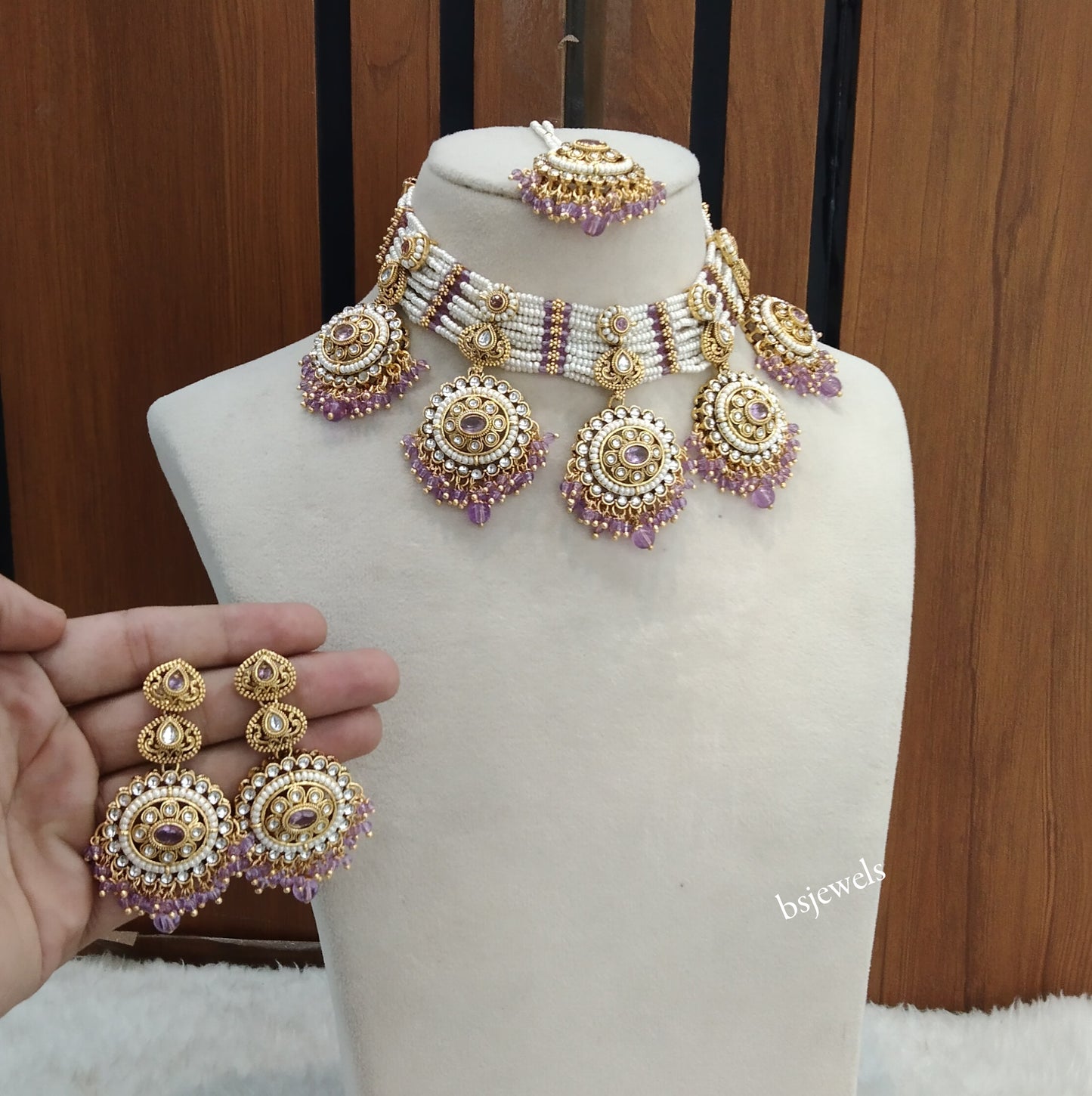 Purple Kundan Necklace Sunita sets