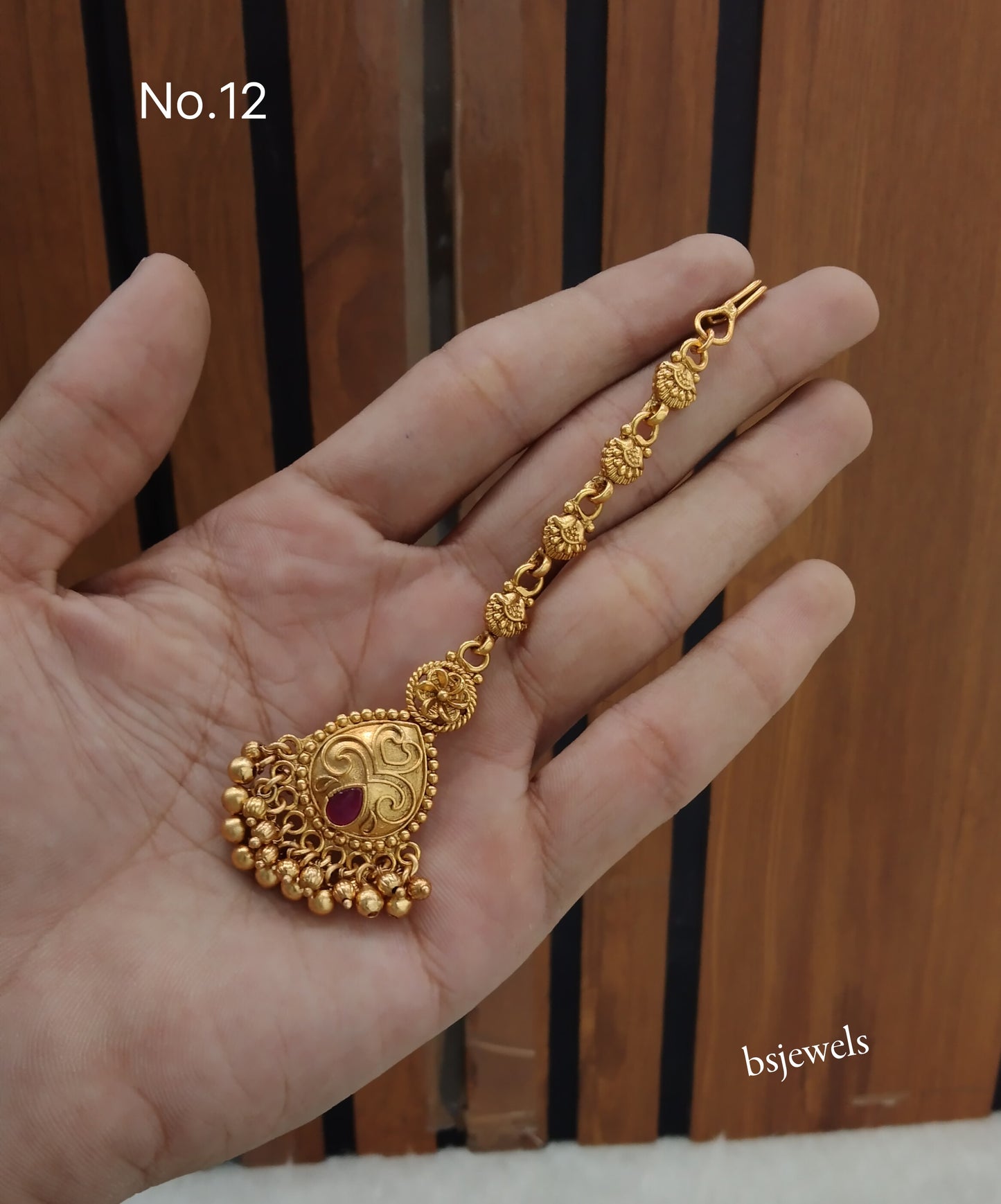 Gold polki Antique Gold Tikka Jewellery Headpiece Set