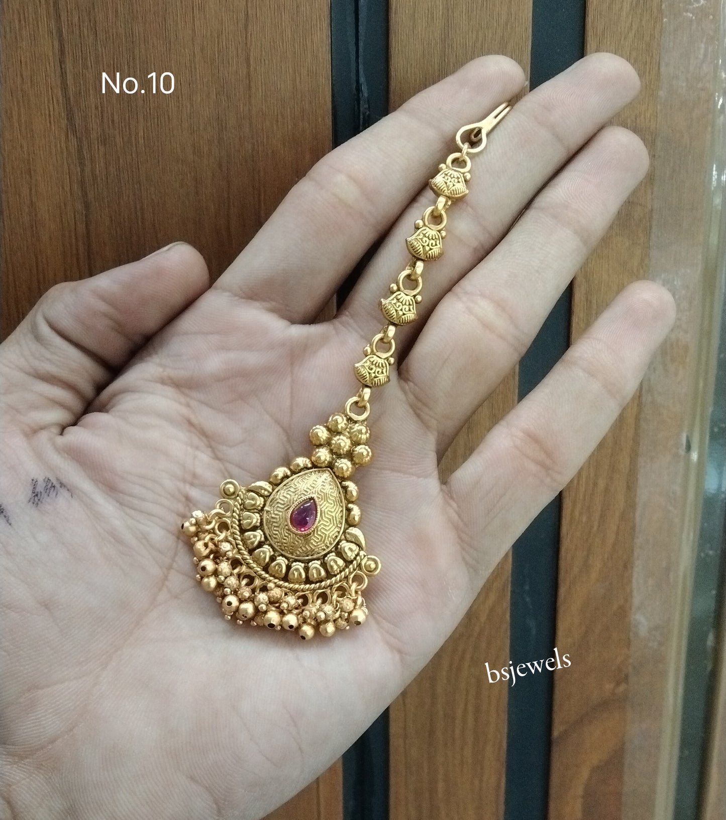 Gold polki Antique Gold Tikka Jewellery Headpiece Set