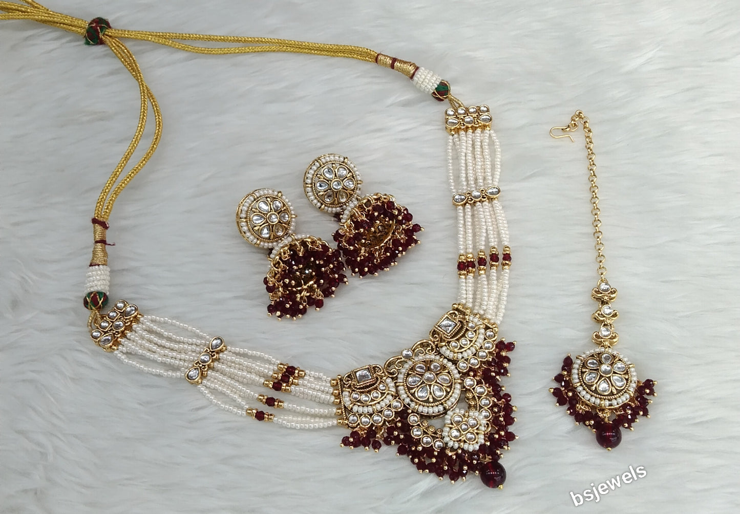 Mroon Kundan Choker Indian jewellery Emillia sets