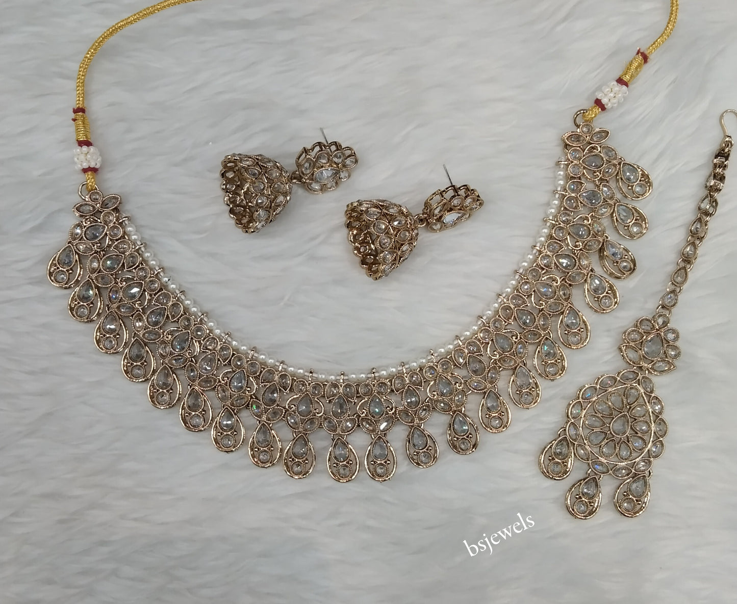 Antique Gold Necklace Jewellery Lovedeep Bollywood sets