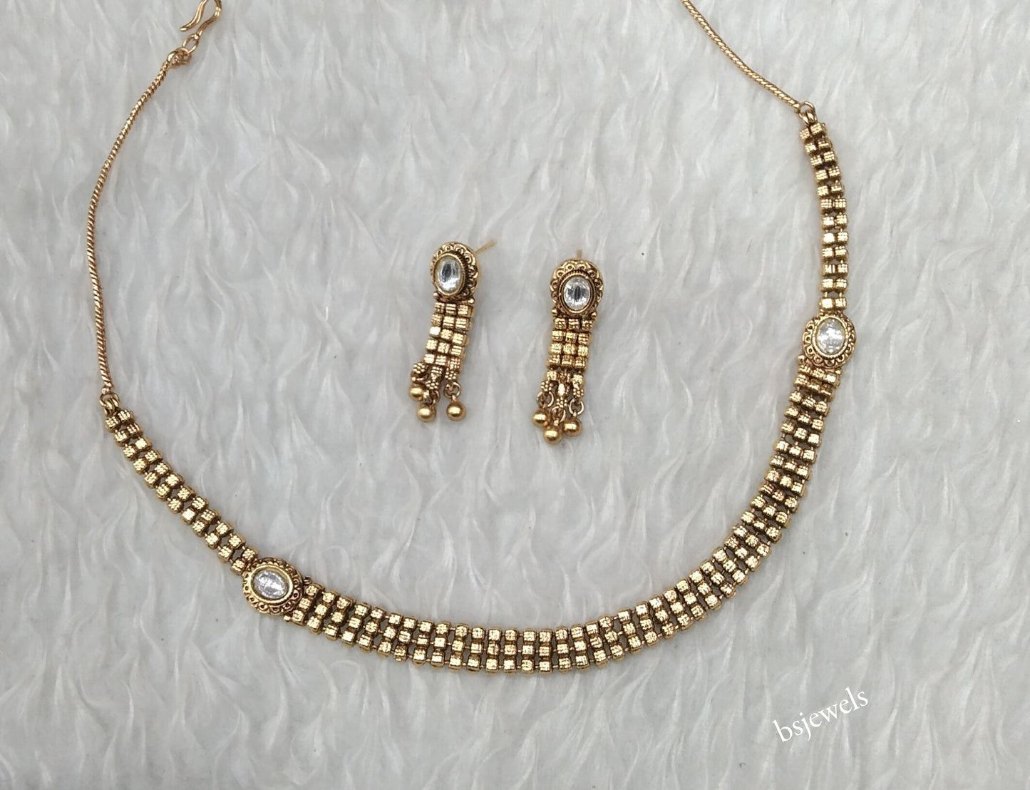 Gold Polki Necklace Jewellery Many Sets