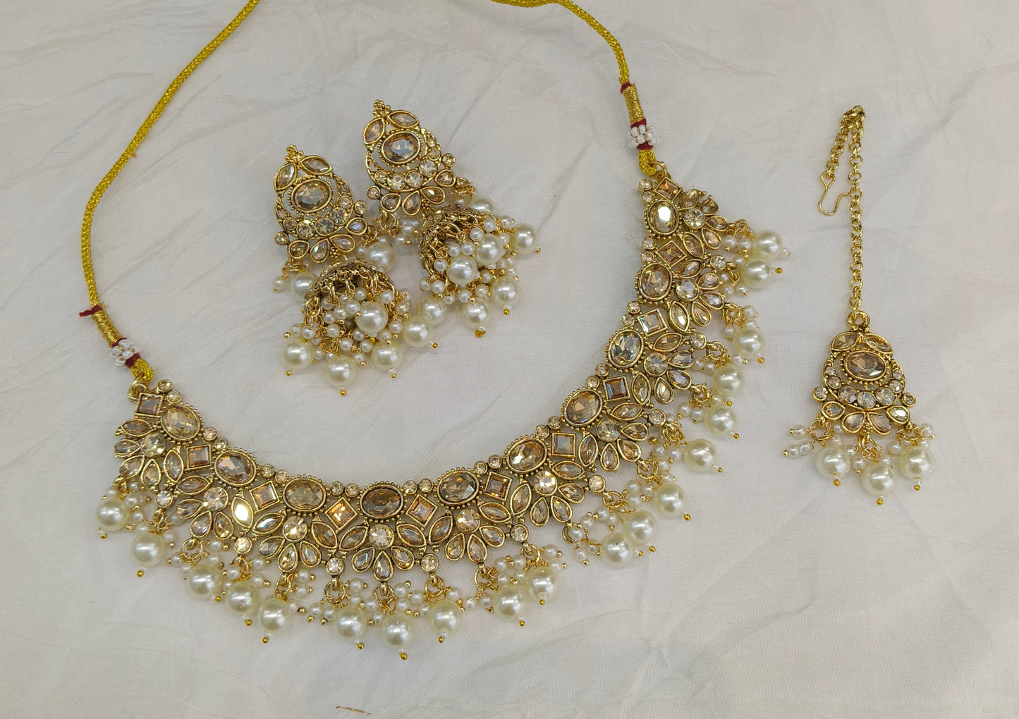 Antique Gold Necklace Jewellery Kitty Bollywood sets