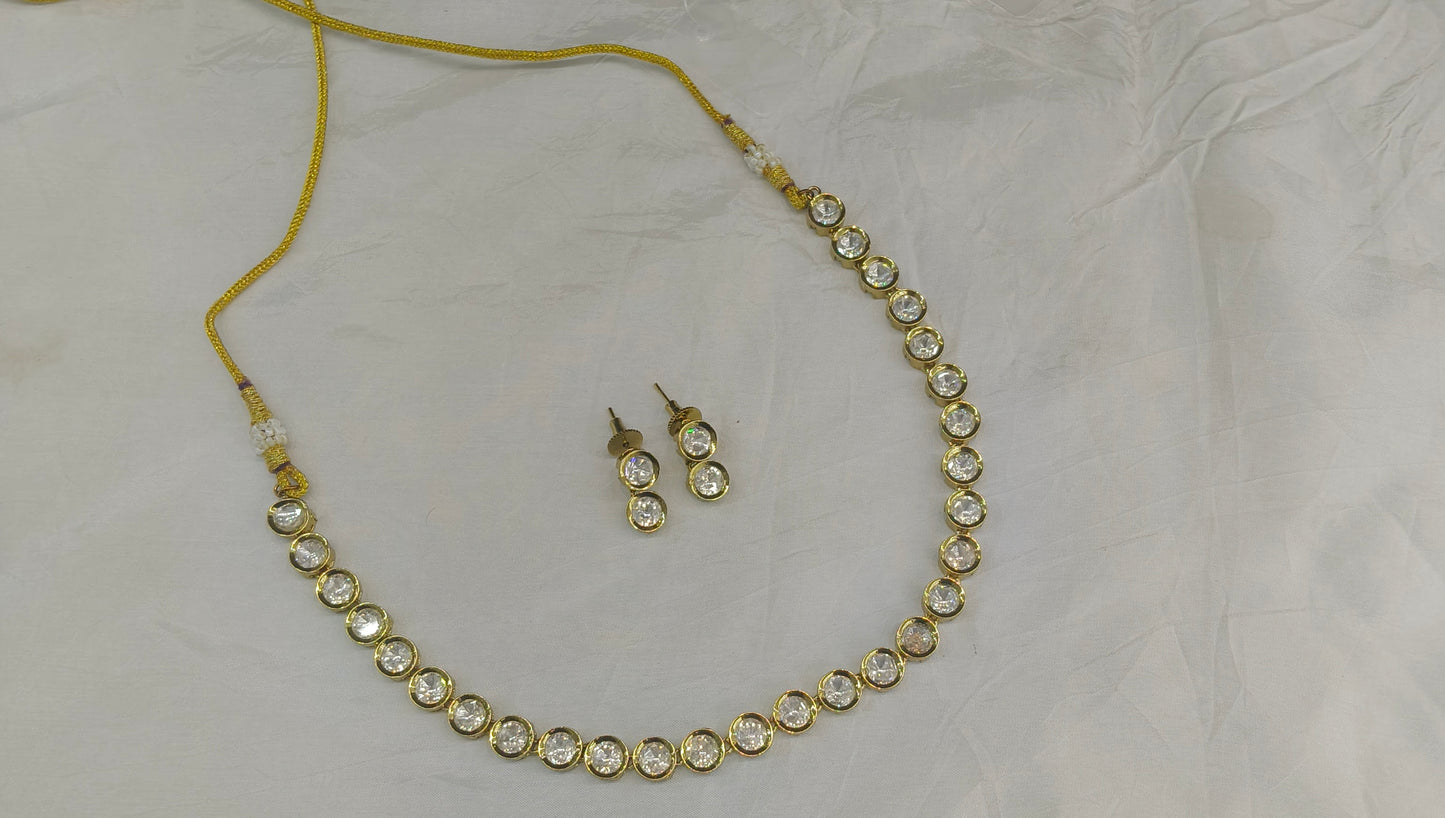 Antique Gold Kundan Necklace Jewellery Eiko Set