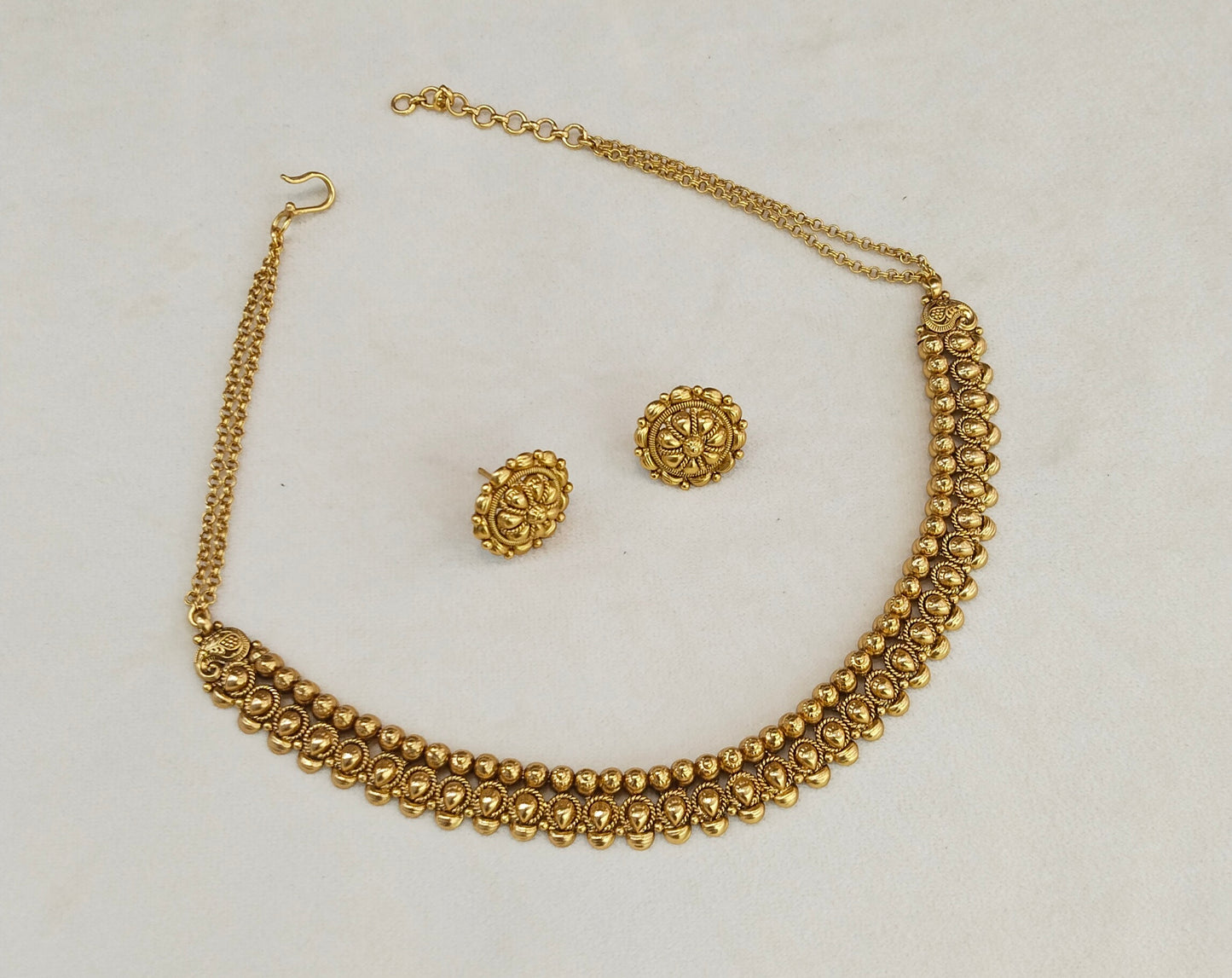 Gold Polki Necklace Jewellery Romy Set