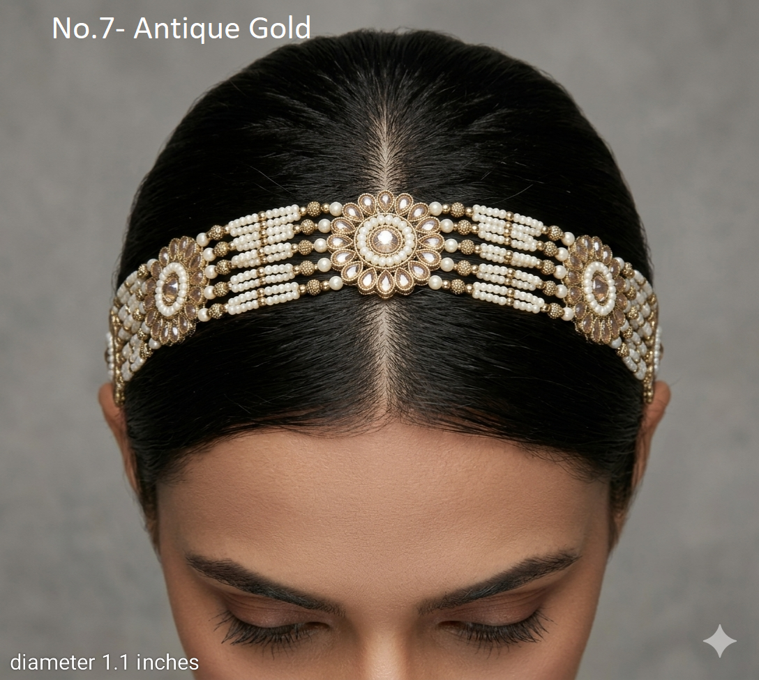 Antique Headpiece Matha Patti sheesh fool Manha Head Jewellery