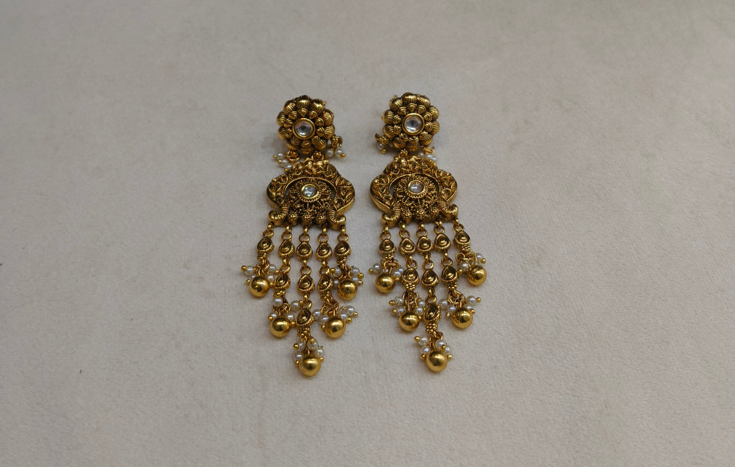 Gold Polki Niha Earrings
