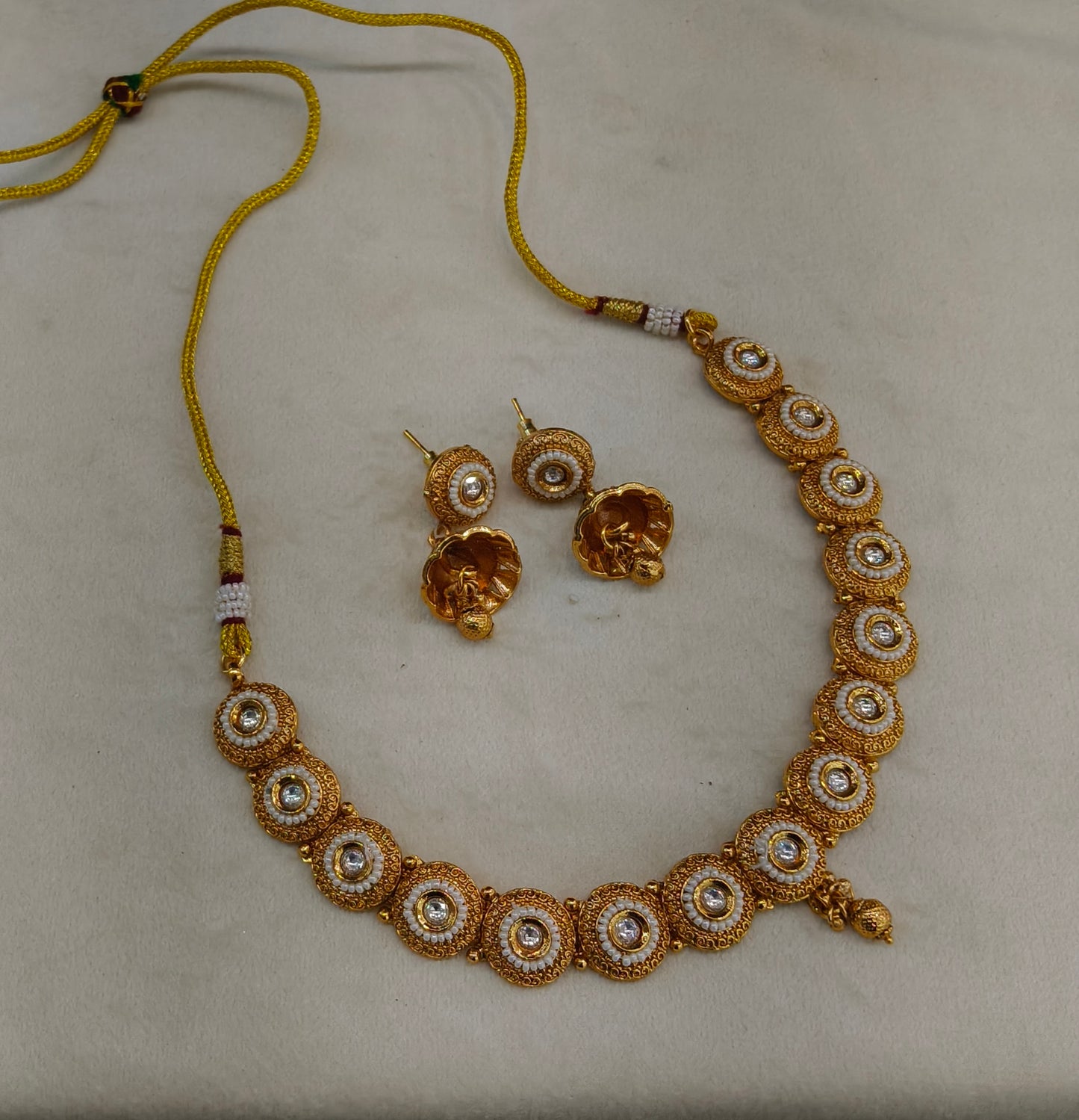 Gold Polki Necklace Jewellery Mansi Sets