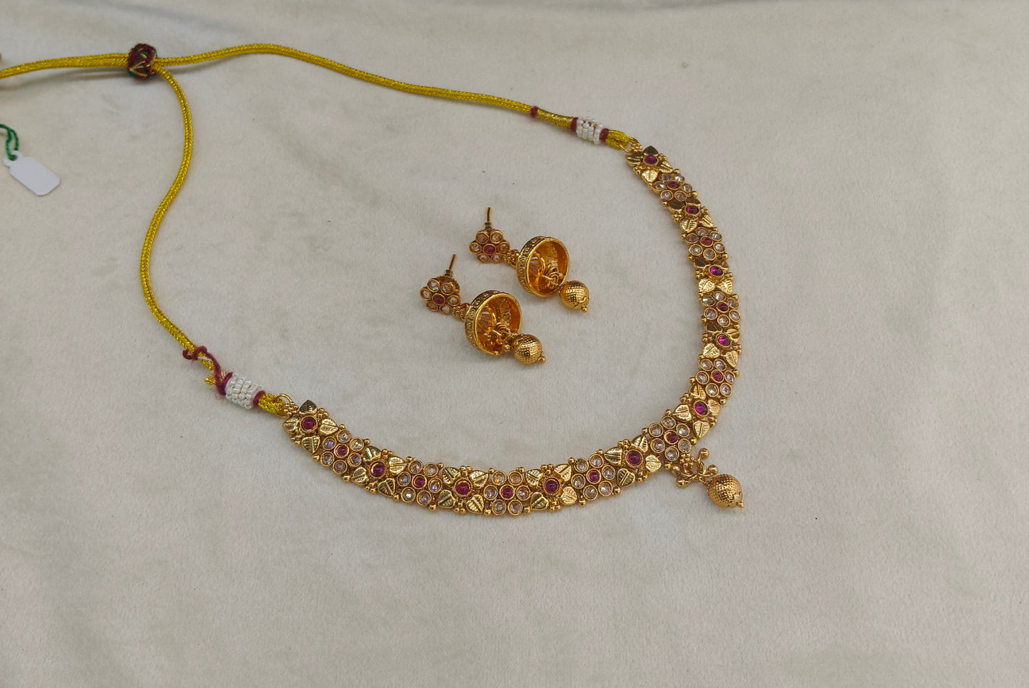 Gold Polki Ruby Necklace Jewellery Mansi Sets