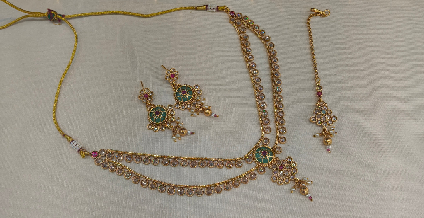 Gold Polki Necklace Jewellery Juhi Sets