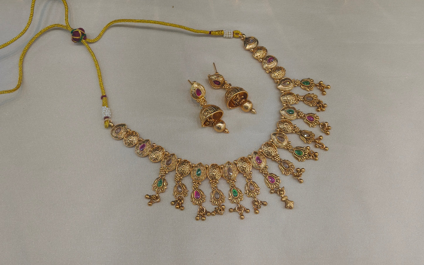 Gold Polki Necklace Jewellery Juhi Sets