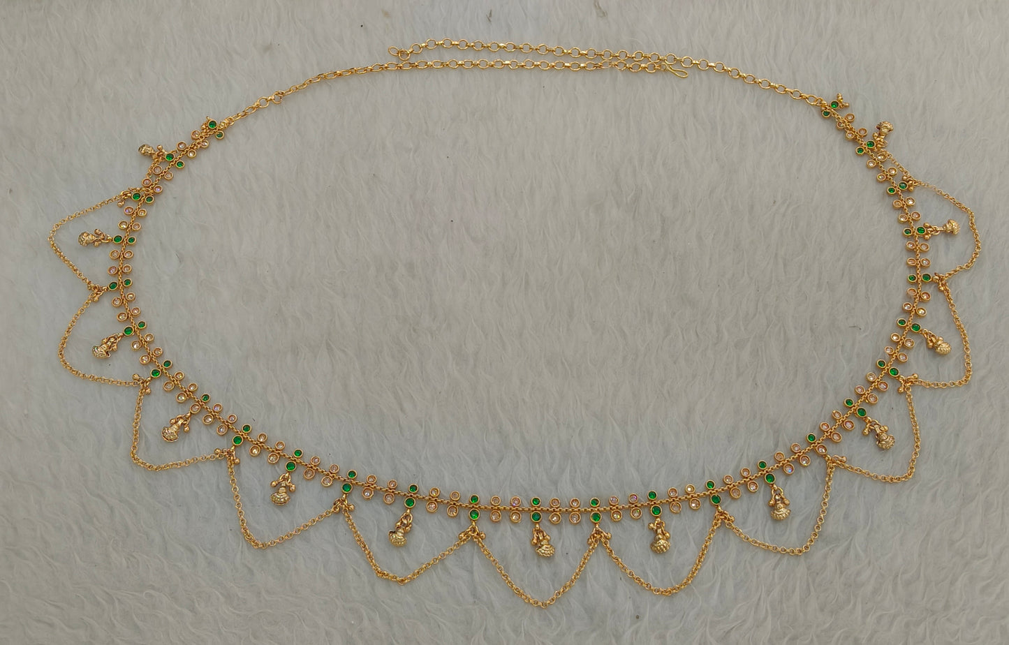 Gold Green Belly Chain kamarbelt Prachi Saree Chain