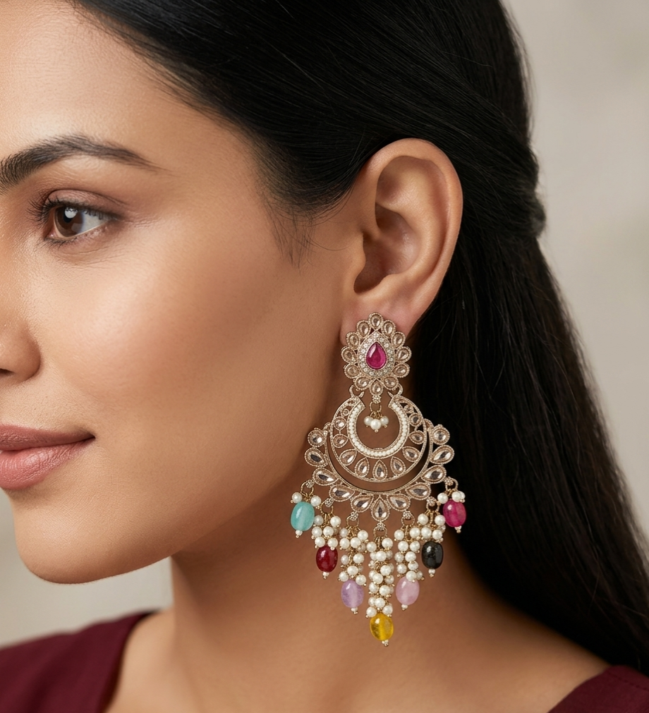 Antique Multi Color Bollywood Marci Earrings