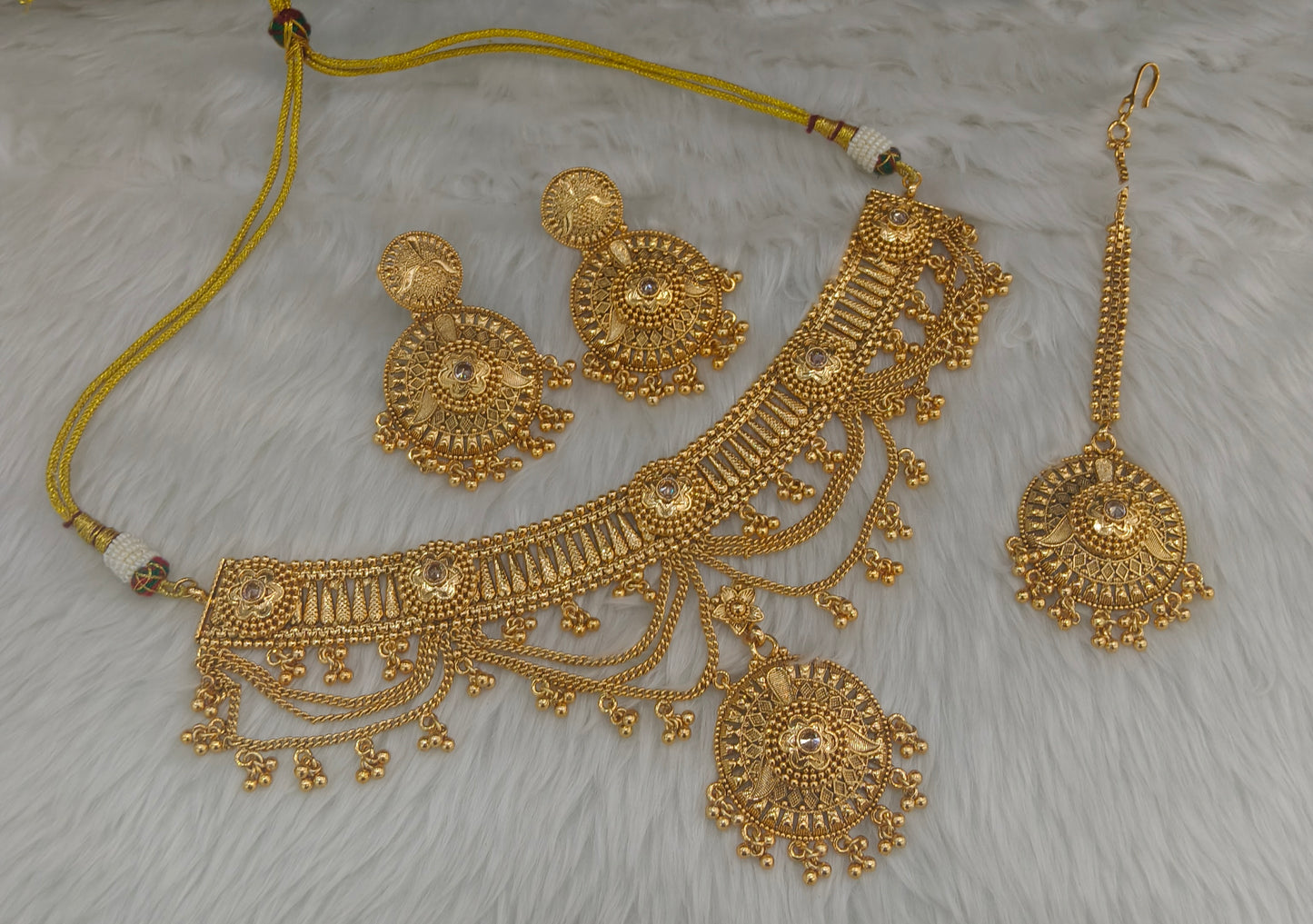 Gold White Polki Choker Kirtika Jewellery Polki Set