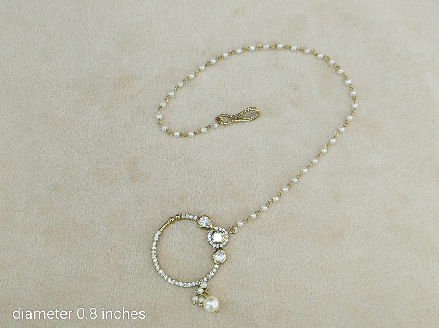Nose ring bridal nathini for non pierced nose
