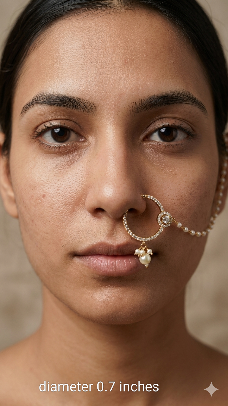 Nose ring bridal nathini for non pierced nose