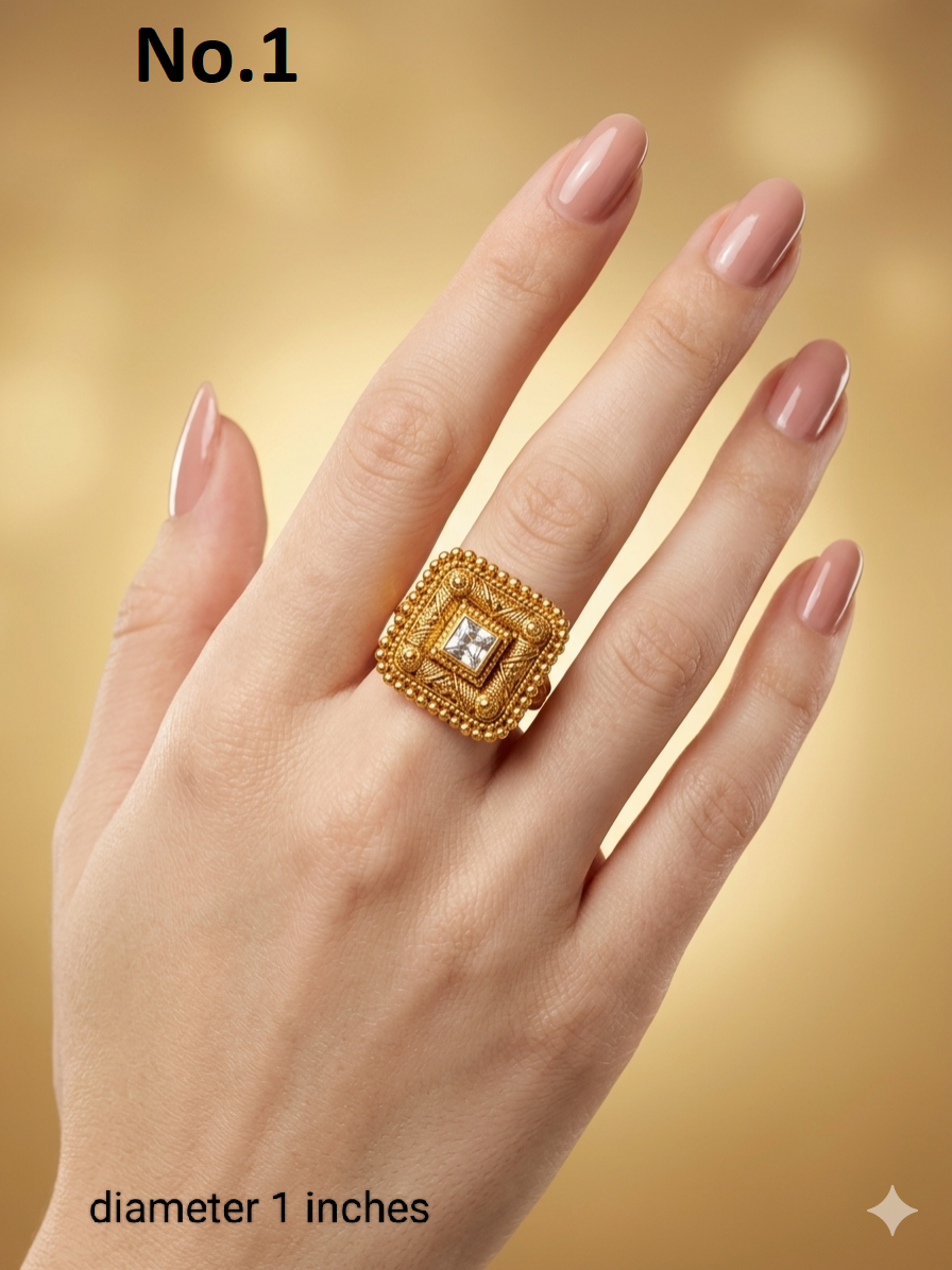 Gold Cocktail Vena Finger Rings