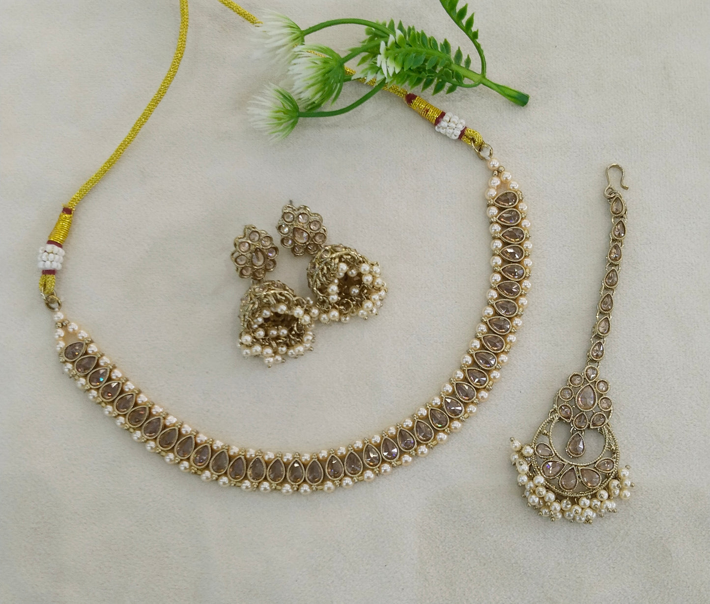 Antique Gold Necklace Jewellery Sadie Set