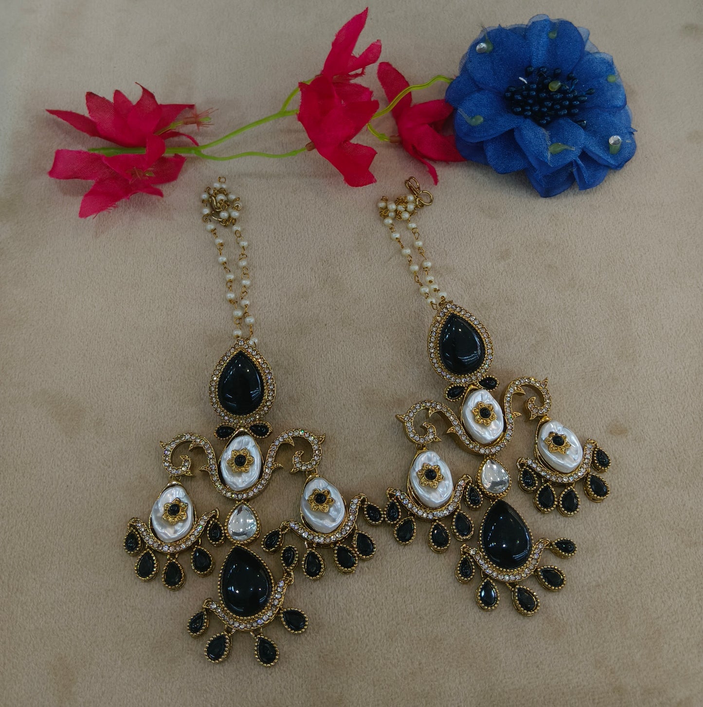 Antique Kundan Bollywood Charan Earrings
